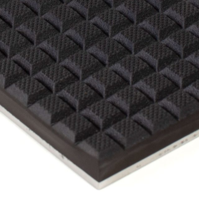 6” x 12” PFA Gripper Pad: Waffled 60 Durometer NBR Rubber Pad with ...