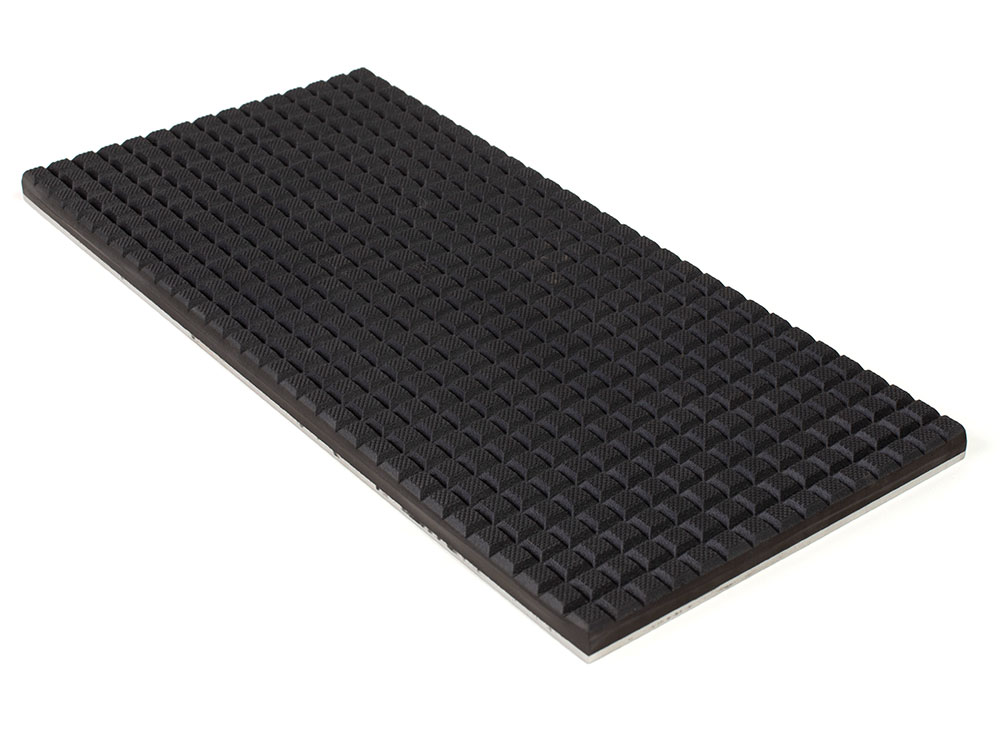 6” x 12” PFA Gripper Pad: Waffled 60 Durometer NBR Rubber Pad with Carbon  Steel Backplate