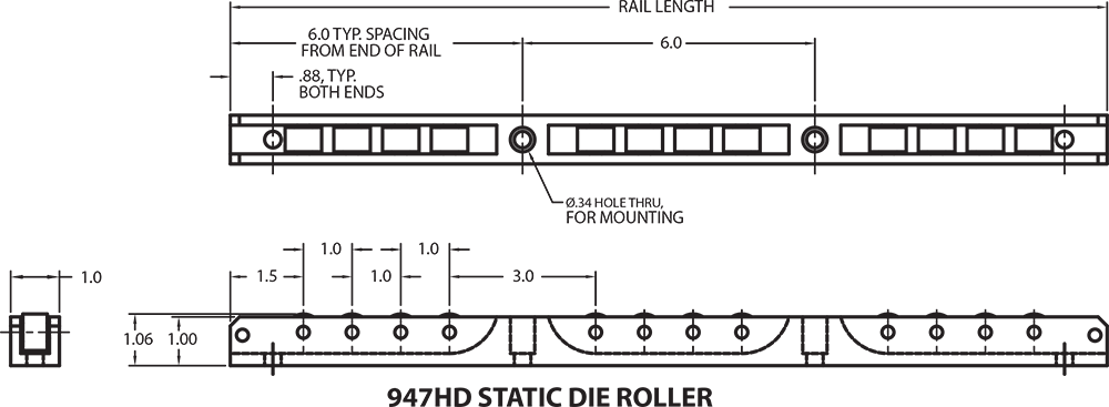 947HD Static Die Roller diagram